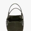 Victoria tote bag in dark olive suede