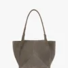 Victoria tote bag in pebble grey suede