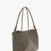 Victoria tote bag in pebble grey suede