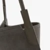 Victoria tote bag in pebble grey suede