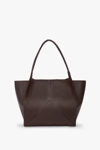 Victoria tote bag large in burgundy leather