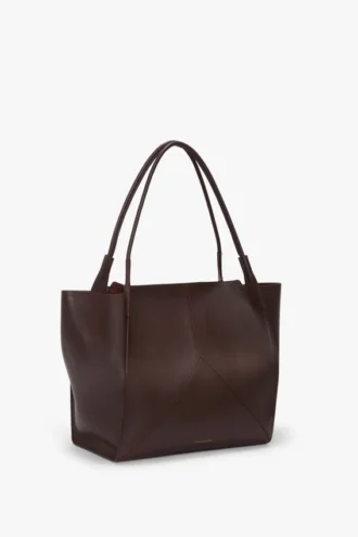 Victoria tote bag large in burgundy leather
