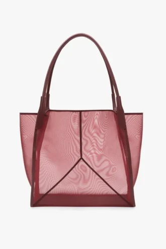 Victoria tote bag large in burgundy mesh
