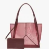 Victoria tote bag large in burgundy mesh