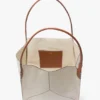 Victoria tote bag large in ivory canvas