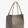 Victoria tote bag large in pebble grey suede
