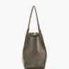 Victoria tote bag large in pebble grey suede