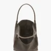 Victoria tote bag large in pebble grey suede