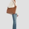 Victoria tote bag large in tan leather