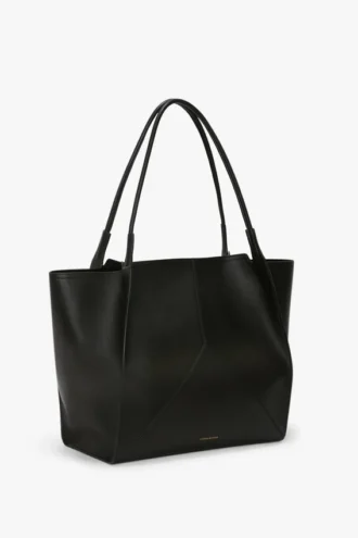 Victoria travel tote bag in black leather