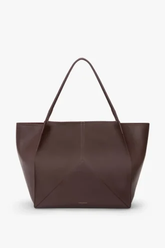 Victoria travel tote bag in burgundy leather
