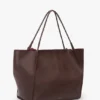 Victoria travel tote bag in burgundy leather