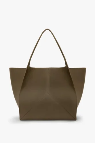 Victoria travel tote bag in khaki leather