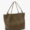 Victoria travel tote bag in khaki leather