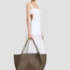 Victoria travel tote bag in khaki leather