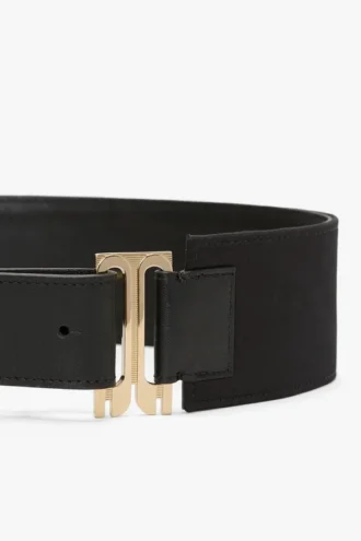 Wide dorian tuxedo belt in black